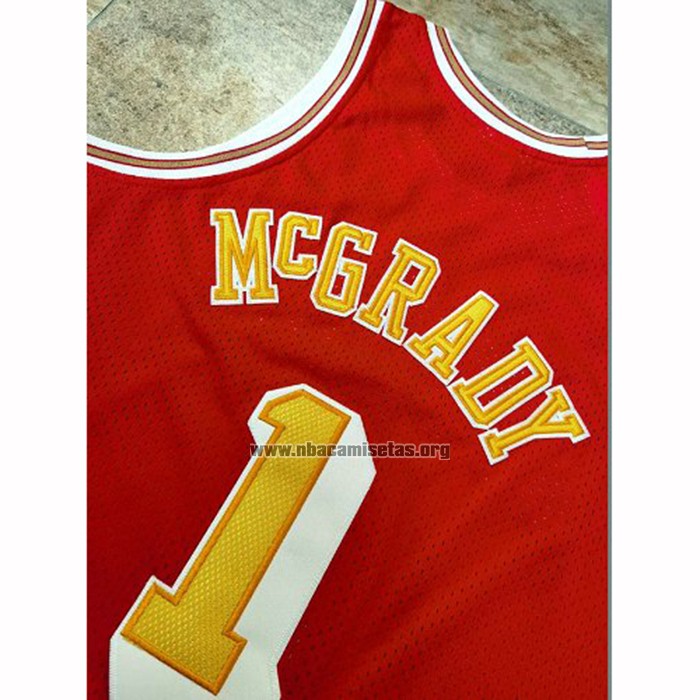 Camiseta Houston Rockets Tracy McGrady NO 1 Hardwood Classics Throwback Rojo